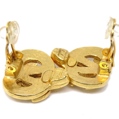 CHANEL 1997 Heart Earrings Gold Medium 46359