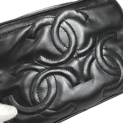 CHANEL 1994-1996 Triple CC Camera Bag Mini Black Lambskin 46417
