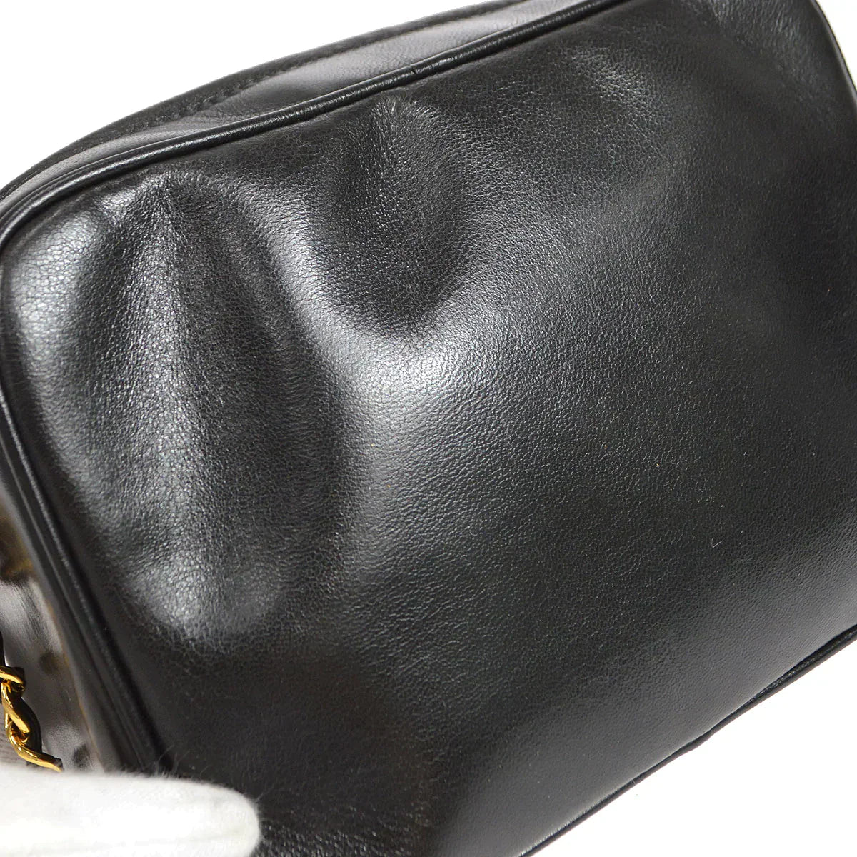 CHANEL 1994-1996 Triple CC Camera Bag Mini Black Lambskin 46417