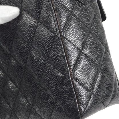 CHANEL 1996-1997 Flap Box Shoulder Bag Small Black Caviar 17661