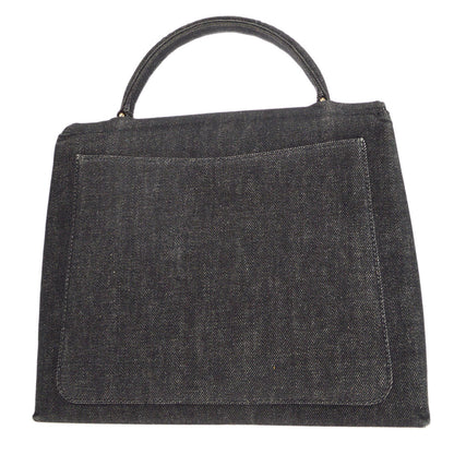 CHANEL 2000-2001 Kelly 30 Denim Black 26591