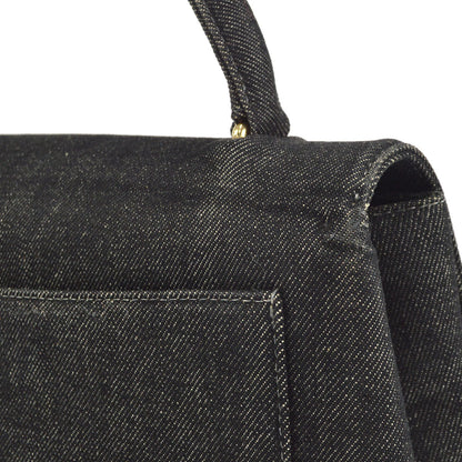 CHANEL 2000-2001 Kelly 30 Denim Black 26591