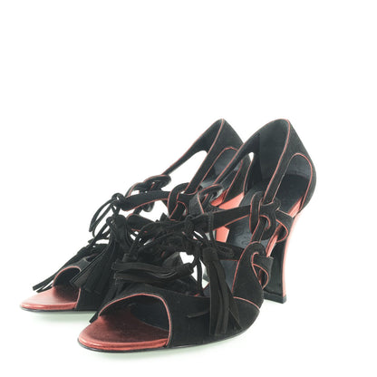 CHANEL pumps G24622Y01088 Suede black fringe Women 36 1/2C Used