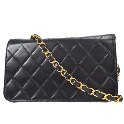 CHANEL 2006-2008 CC Turnlock Full Flap Mini Black Lambskin