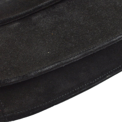 Celine Chain Handbag Black Suede 27767