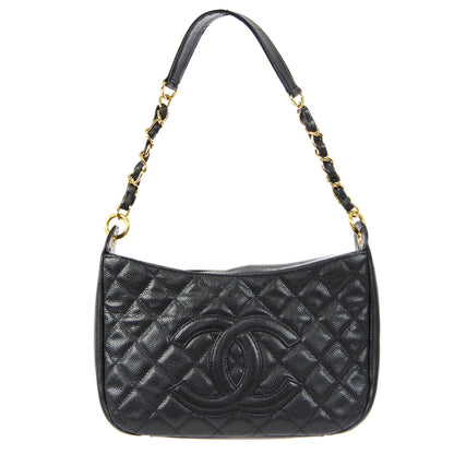 CHANEL Chain Handbag Black Caviar