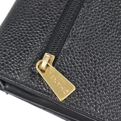 CHANEL WOC Chain Shoulder Wallet Bag Black Caviar