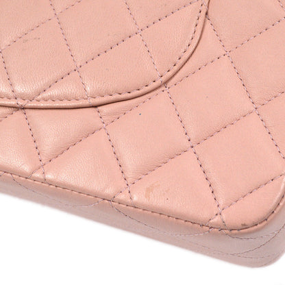 CHANEL Classic Double Flap Medium Shoulder Bag Pink Lambskin