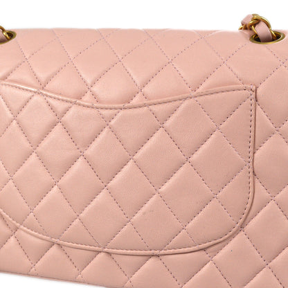 CHANEL Classic Double Flap Medium Shoulder Bag Pink Lambskin