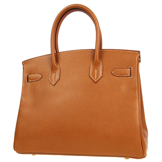 HERMES * BIRKIN 30 Handbag Gold Courchevel