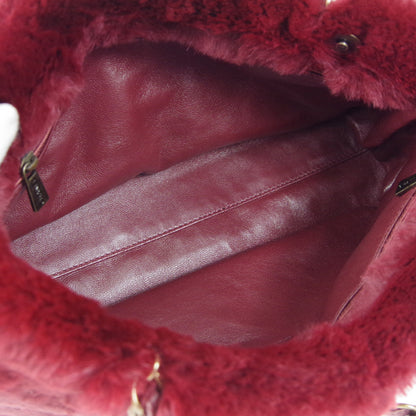 CHANEL 2000-2001 Chain Tote Bordeaux Fur 66394
