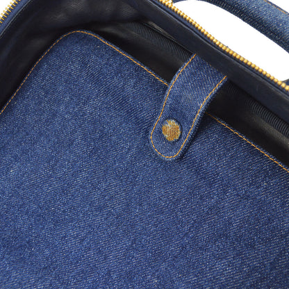CHANEL 2way Cosmetic Vanity Shoulder Handbag Indigo Denim 66601