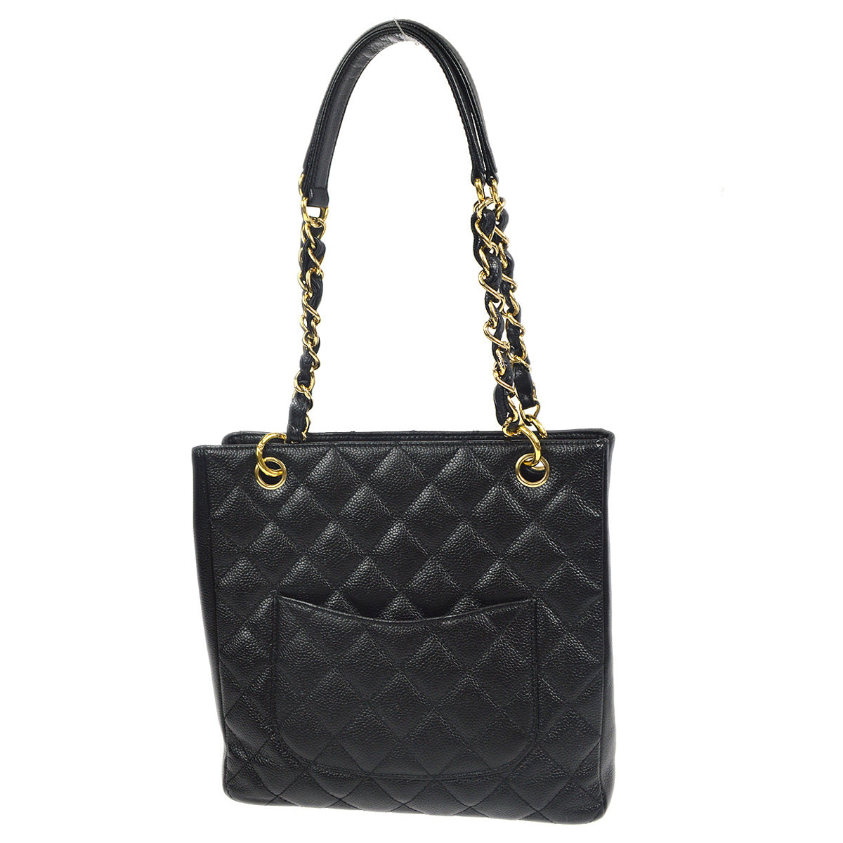 CHANEL 2008-2009 Petite Shopping Tote PST Black Caviar 66379