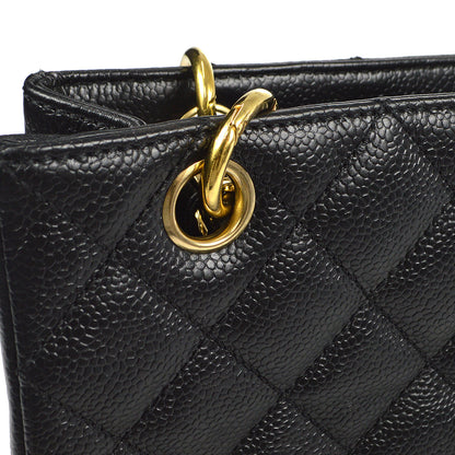 CHANEL 2008-2009 Petite Shopping Tote PST Black Caviar 66379