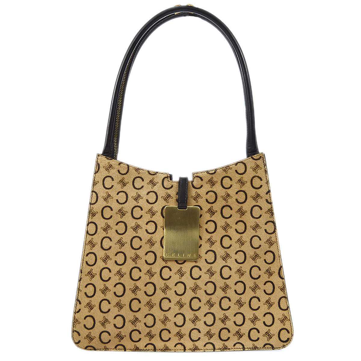 Celine C Macadam Handbag Beige Pony Hair 88047