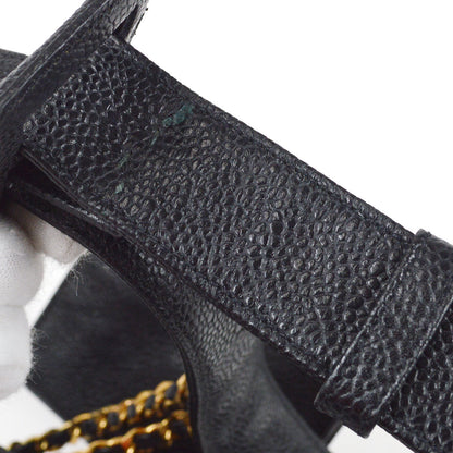 CHANEL 1990s Belt with Multi Bags Black Caviar #80 87907