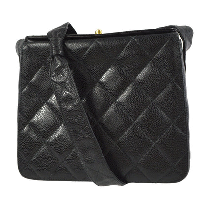 CHANEL 1996-1997 Box Shoulder Bag Mini Black Caviar 88125