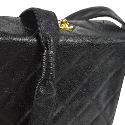 CHANEL 1996-1997 Box Shoulder Bag Mini Black Caviar 88125