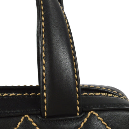 CHANEL 2001-2003 Wild Stitch Handbag Black Calfskin 97425