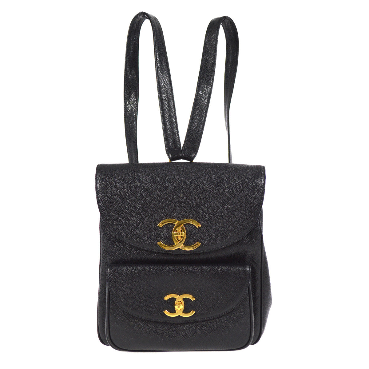 CHANEL 1994-1996 Pocket Backpack Black Caviar 97481