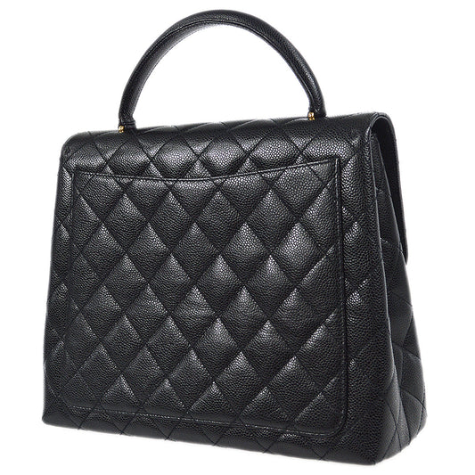 CHANEL 1997-1999 Quilted Kelly 30 Black Caviar 78297
