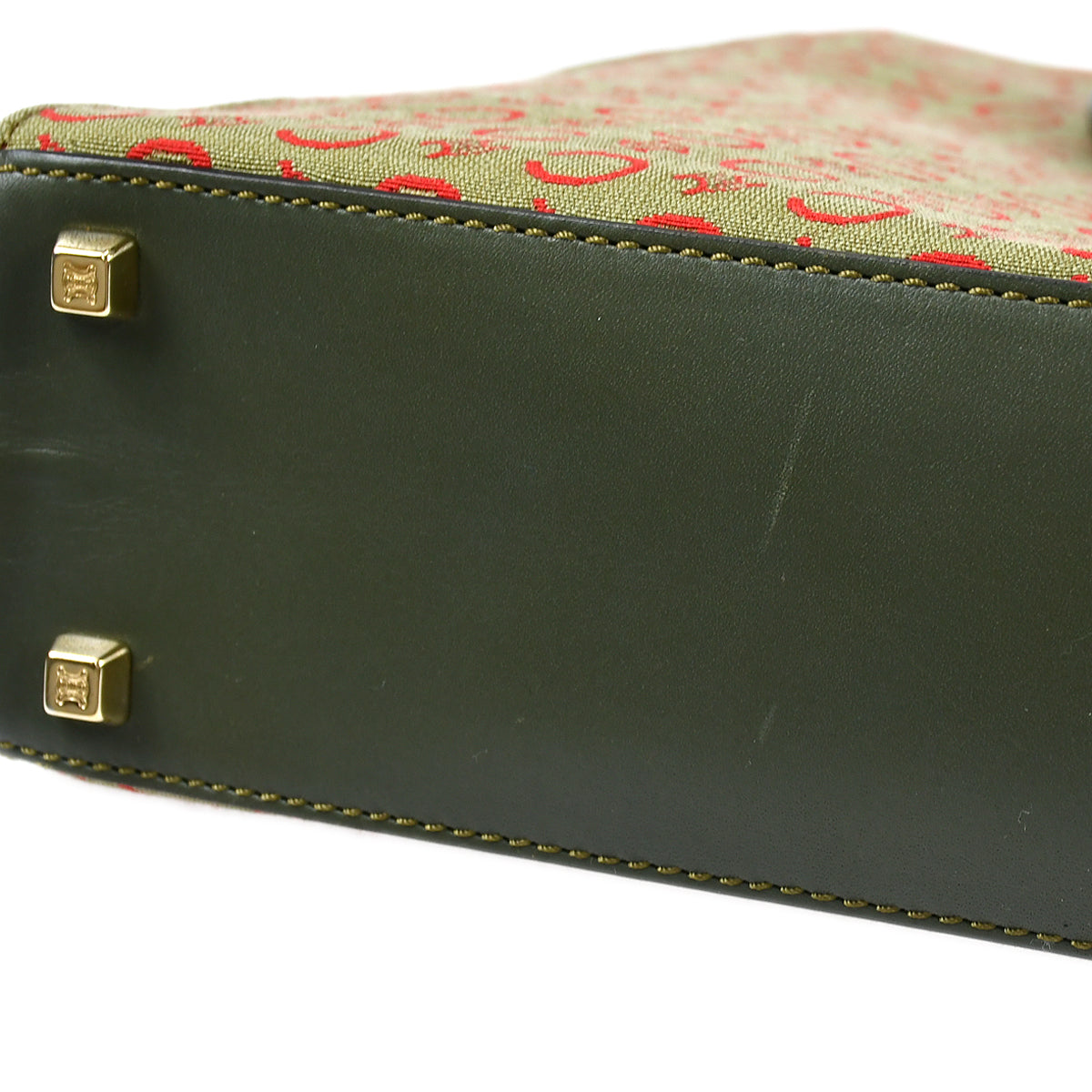 Celine Macadam Tote Handbag Green