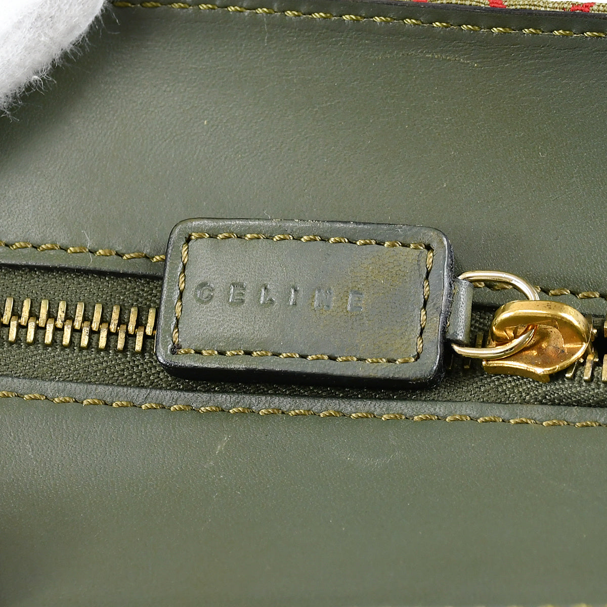 Celine Macadam Tote Handbag Green 97629