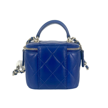 Chanel Mini Vanity Case with Handle Blue