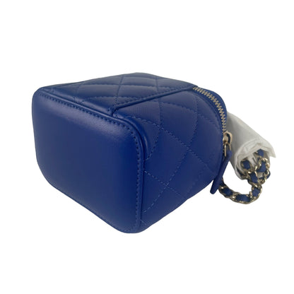 Chanel Mini Vanity Case with Handle Blue