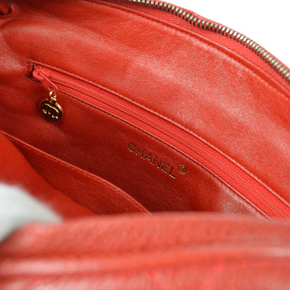 CHANEL Pocket Camera Bag Small Red Caviar 67830