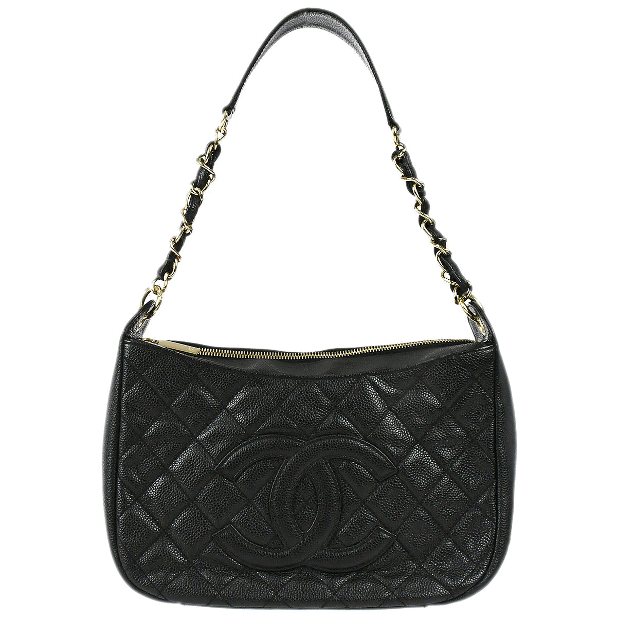 CHANEL 2001-2003 Handbag Black Caviar 78289