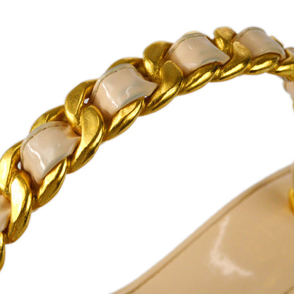 CHANEL Heart Vanity Chain Handbag Beige 67762