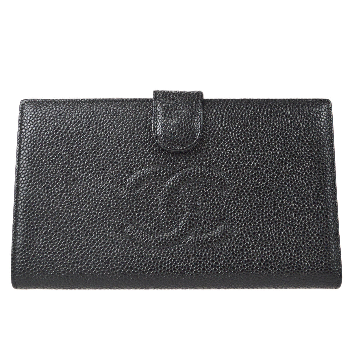 CHANEL 2001-2003 Timeless Long Wallet Black Caviar 68029