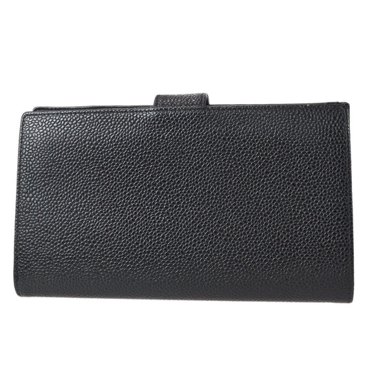 CHANEL 2001-2003 Timeless Long Wallet Black Caviar 68029