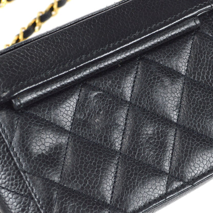 CHANEL Vanity Box Shoulder Bag Micro Black Caviar 88393