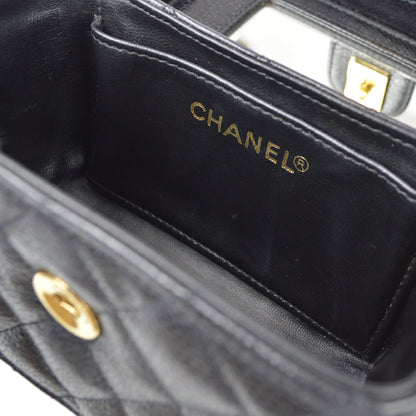 CHANEL Vanity Box Shoulder Bag Micro Black Caviar 88393