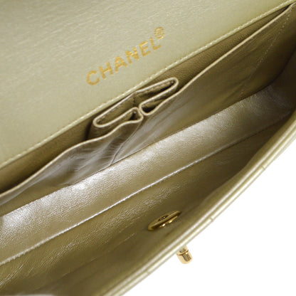 CHANEL 2001-2003 East West Choco Bar Lambskin Gold 97810