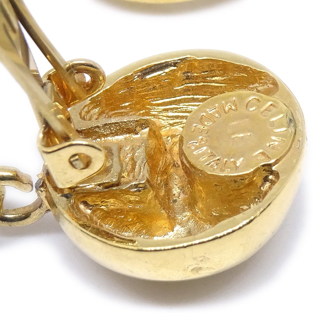 Celine Dangle Earrings Gold Clip-On 78606