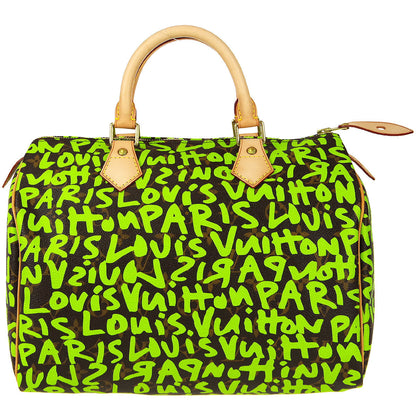 LOUIS VUITTON Speedy 30 HandBag Monogram Graffiti Green M93706 78734
