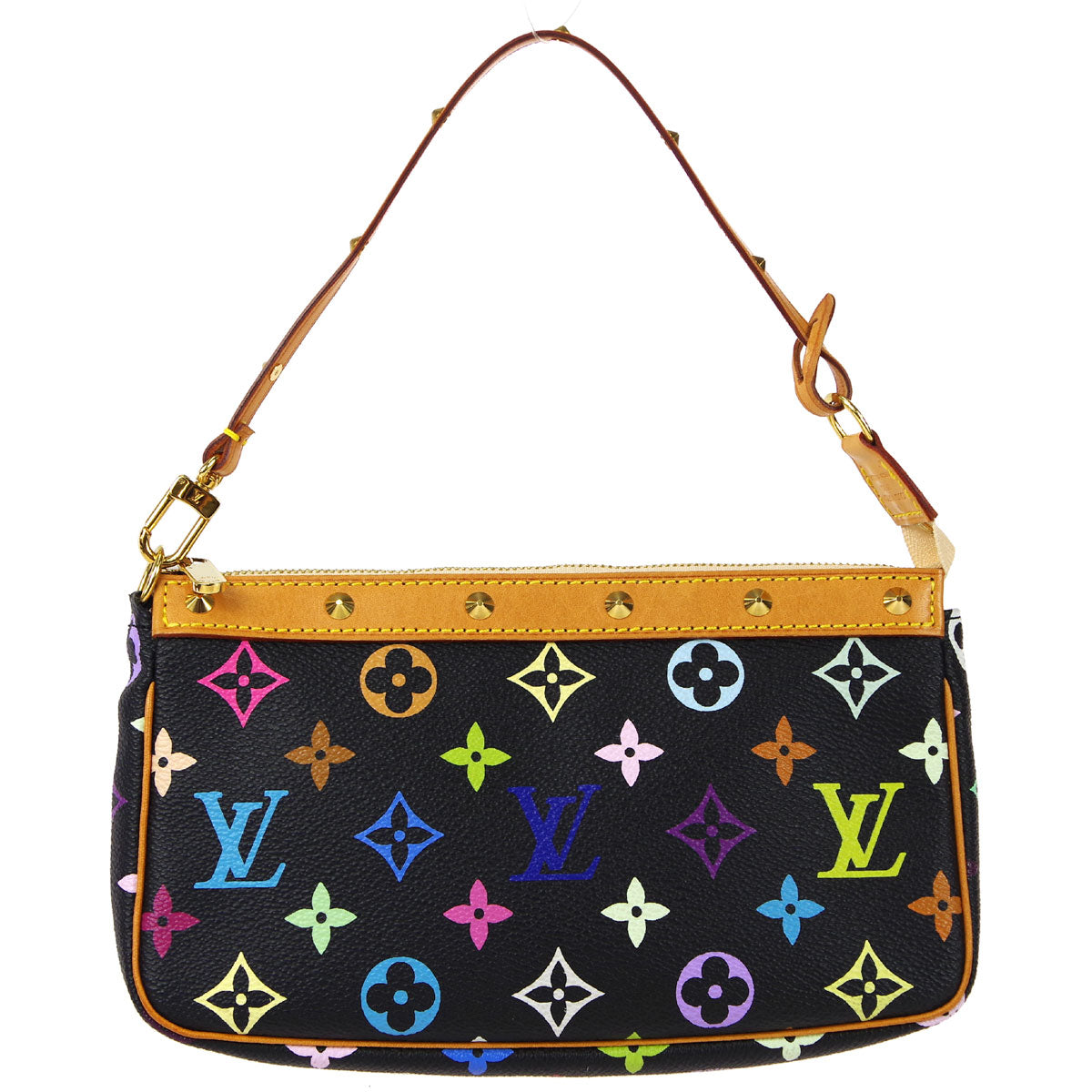 LOUIS VUITTON Pochette Accessoires Handbag Black Multicolor M92648 97881