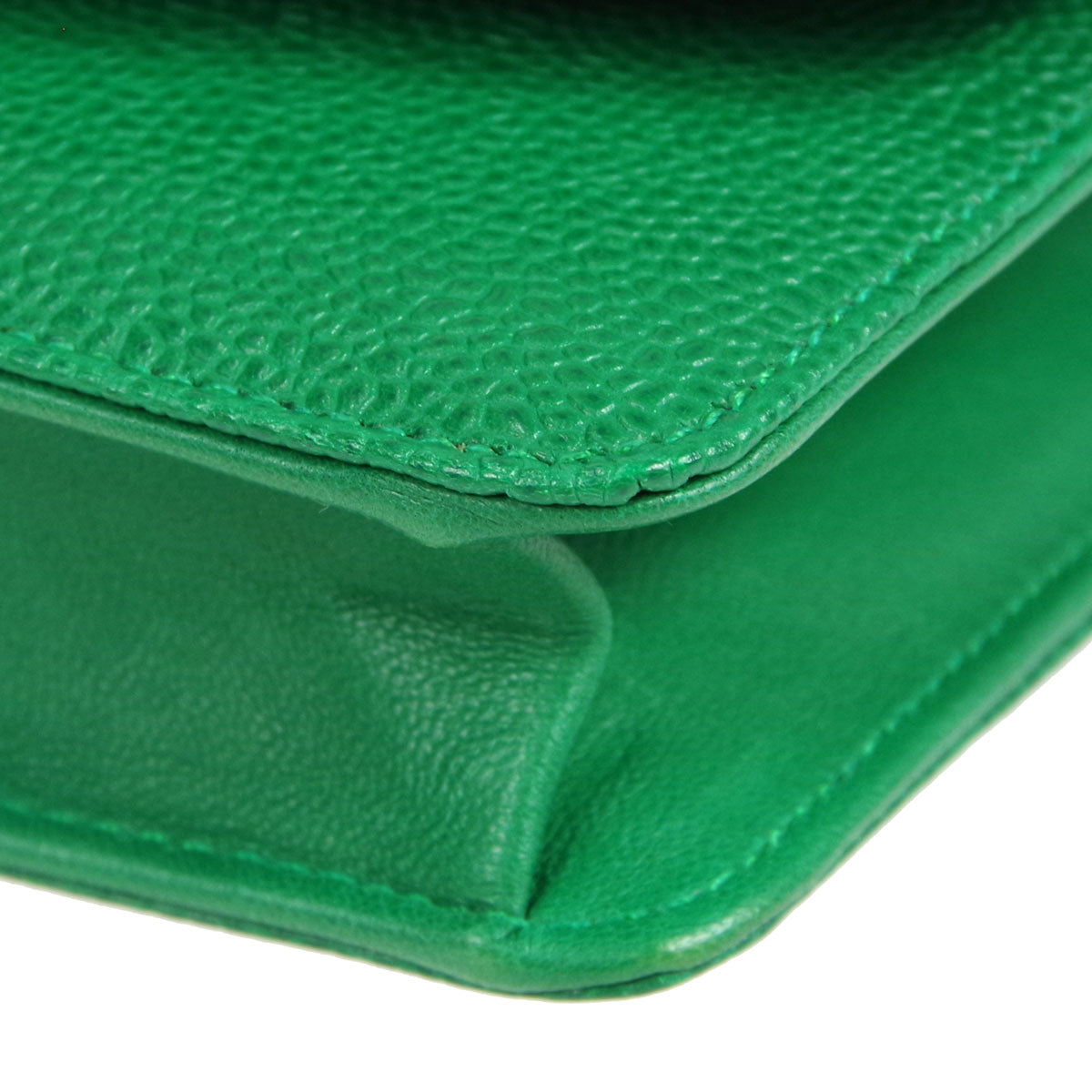 CHANEL * WOC Chain Shoulder Wallet Bag Green Caviar 89657