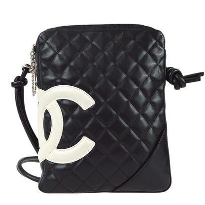 CHANEL Cambon Ligne Shoulder Bag Black Calfskin 98565