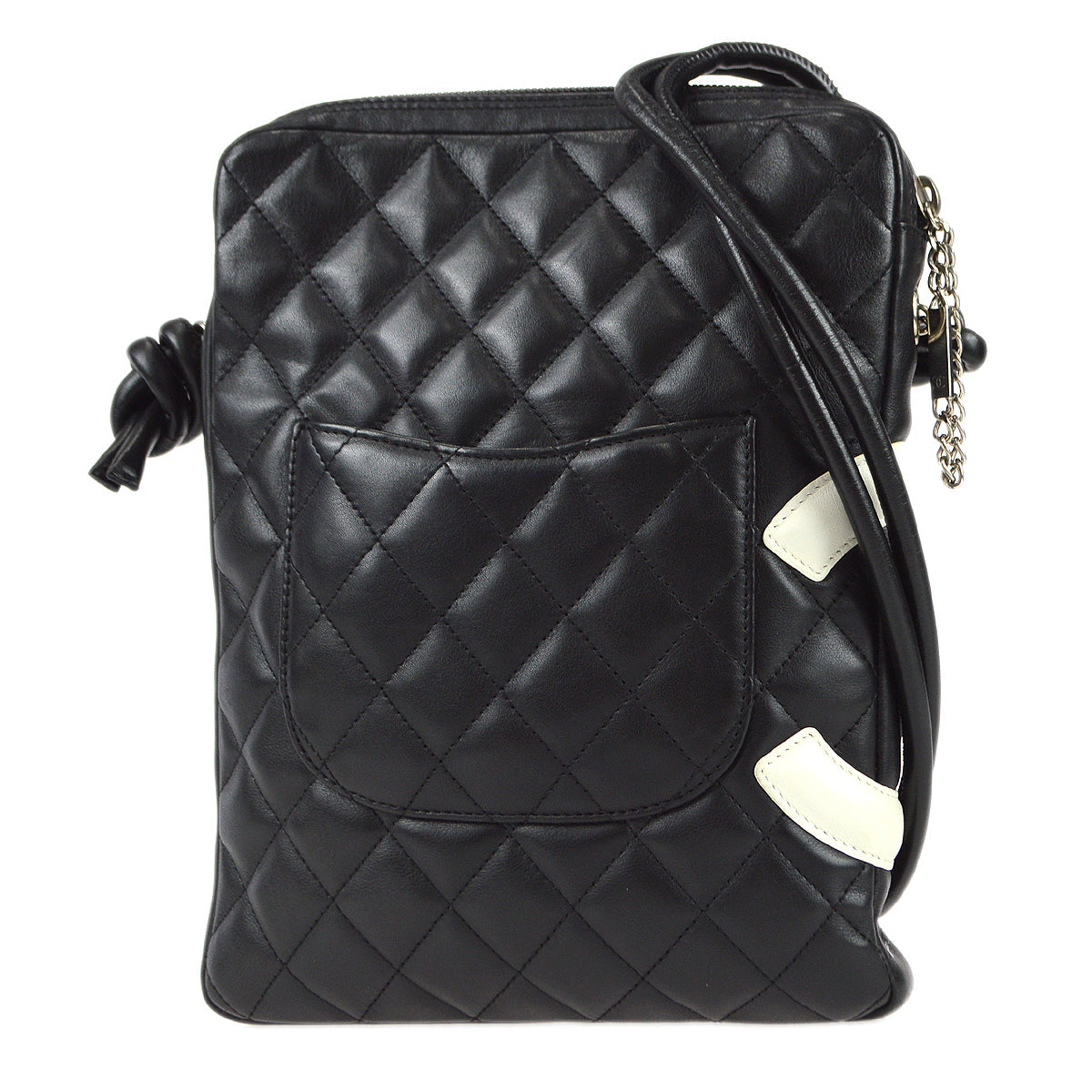 CHANEL Cambon Ligne Shoulder Bag Black Calfskin 98565