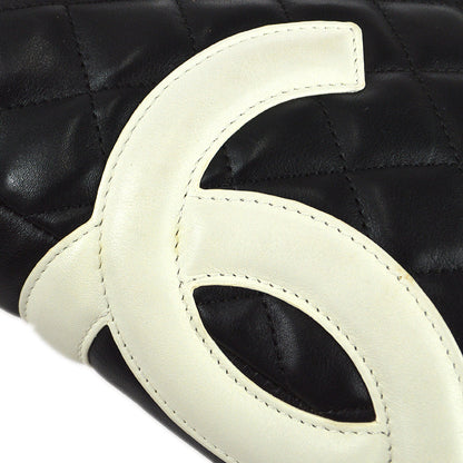 CHANEL Cambon Ligne Shoulder Bag Black Calfskin 98565