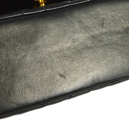 Chanel 1994-1996 Small Diana Chain Shoulder Bag Black Lambskin