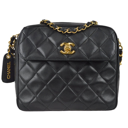 Chanel Chain Shoulder Bag Black Lambskin