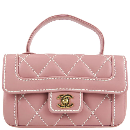 Chanel * Wild Stitch Handbag Pink Calfskin