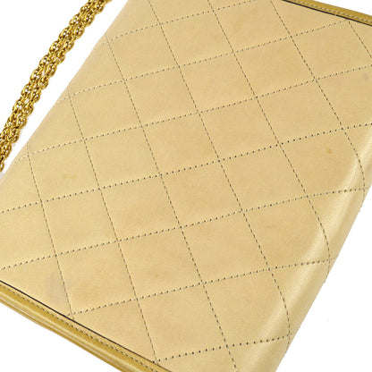 Chanel Double Chain Shoulder Bag Beige Lambskin