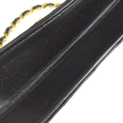 Chanel Black Lambskin Small Half Flap Shoulder Bag