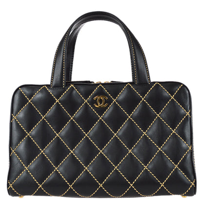 Chanel Wild Stitch Handbag Black Calfskin